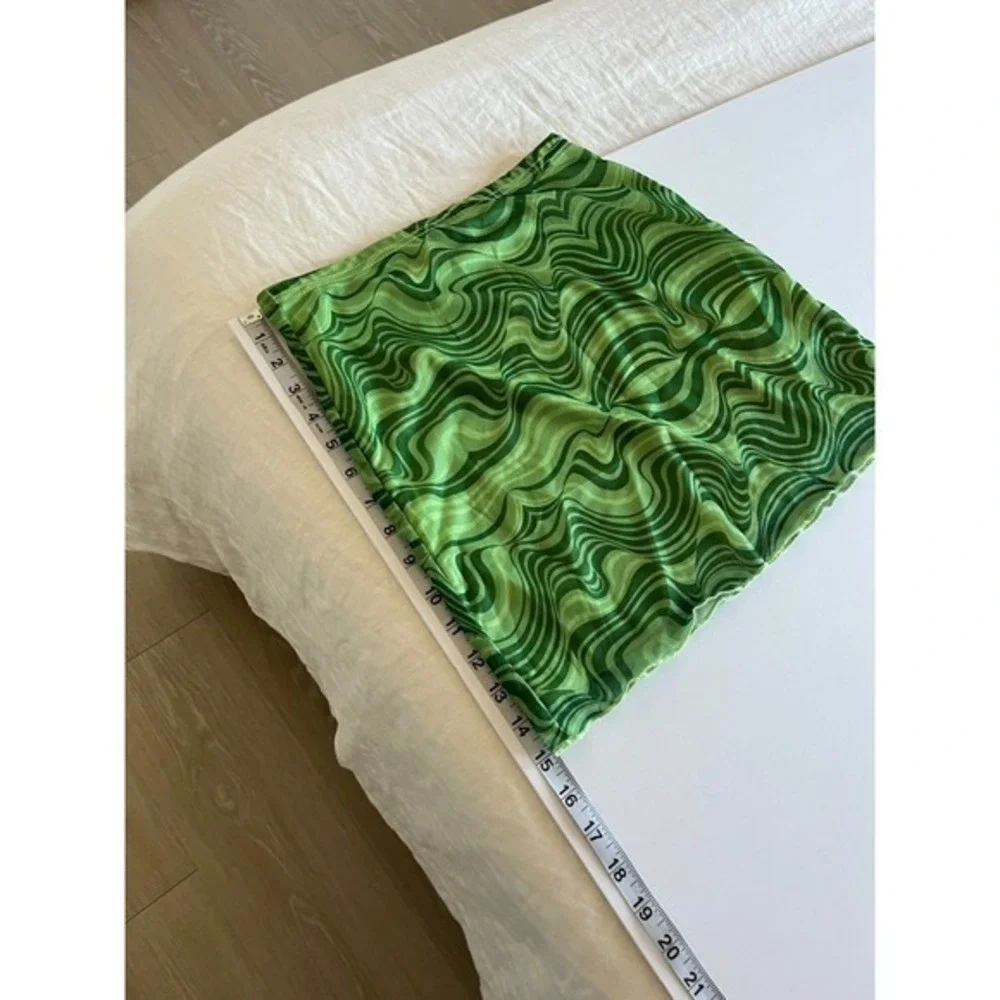 Y2K Skirt Forest‎ Fairy Boho Festival Mesh Elastic Womens XS Green
